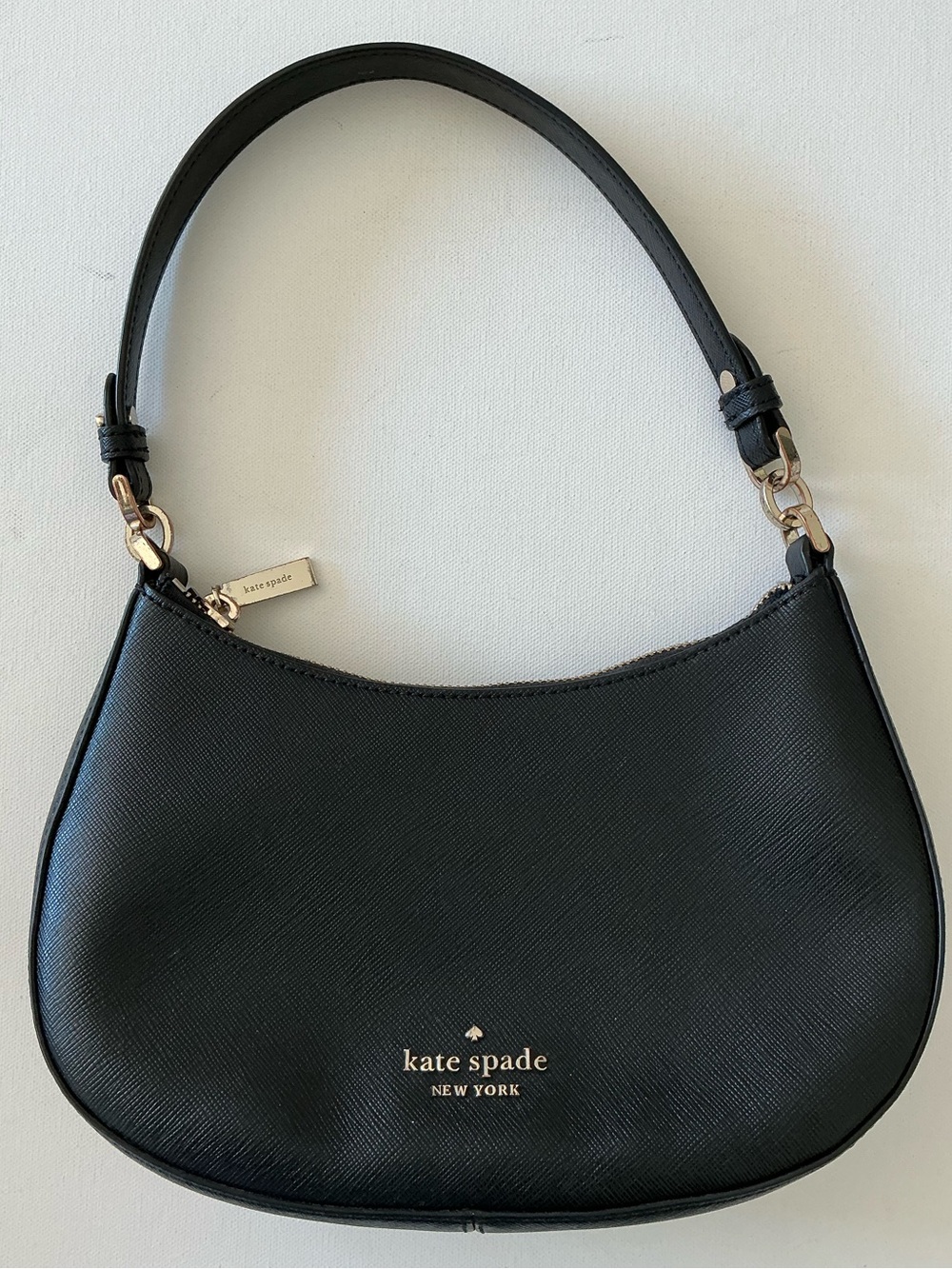 Kate Spade New York Black Saffiano Leather Mini Shoulder Bag Purse